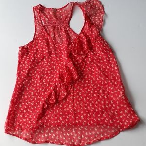 Cute Womens Red Blouse Size M